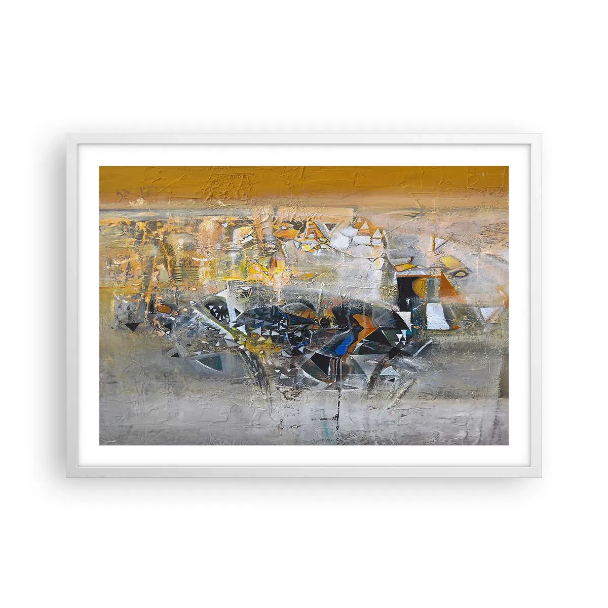 Plakat i hvid ramme - Alt vil falde på plads - 70x50 cm