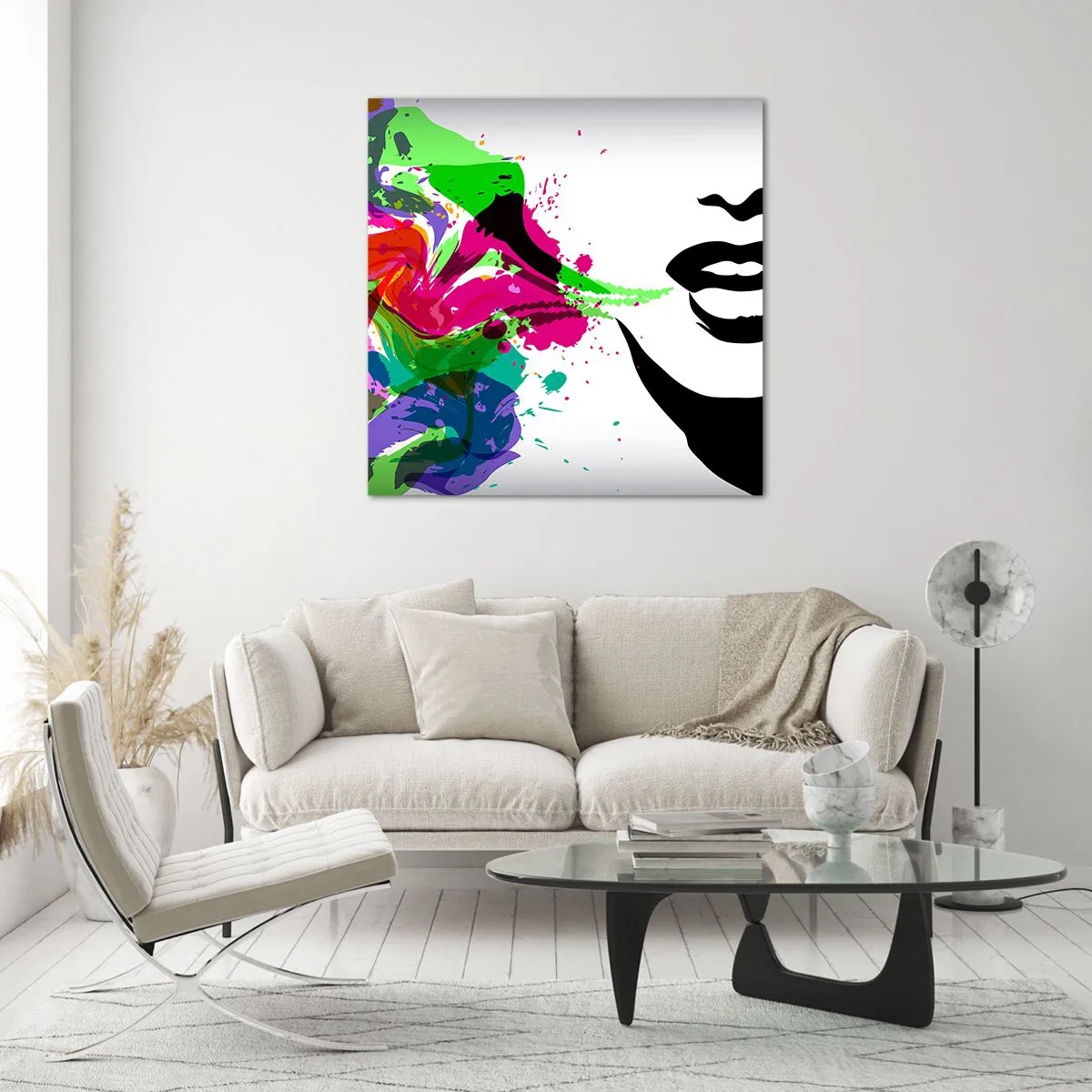 Billede på glas - En historie i alle regnbuens farver - 30x30 cm