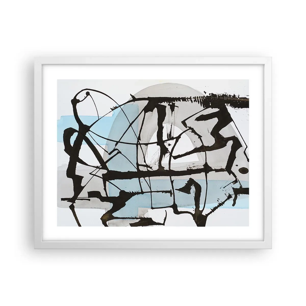 Plakat i hvid ramme - Ikke desto mindre blå - 50x40 cm