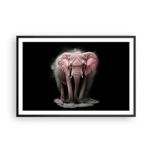 Plakat i sort ramme - Tænk ikke på en lyserød elefant! - 91x61 cm