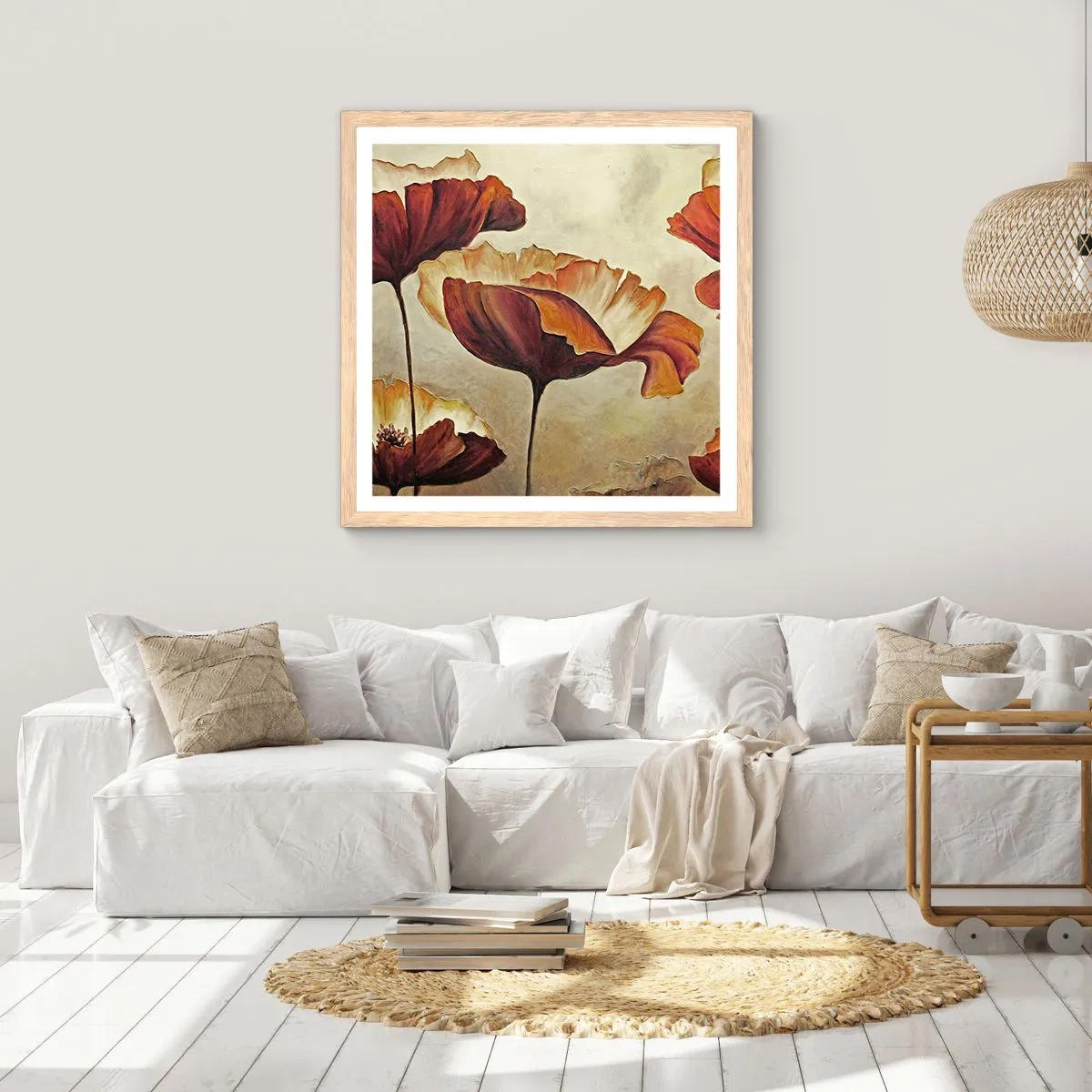 Plakat i ramme af lyst egetræ - Marker - 30x30 cm