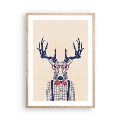 Plakat i ramme af lyst egetræ - Et underholdende ekstravaganza - 50x70 cm