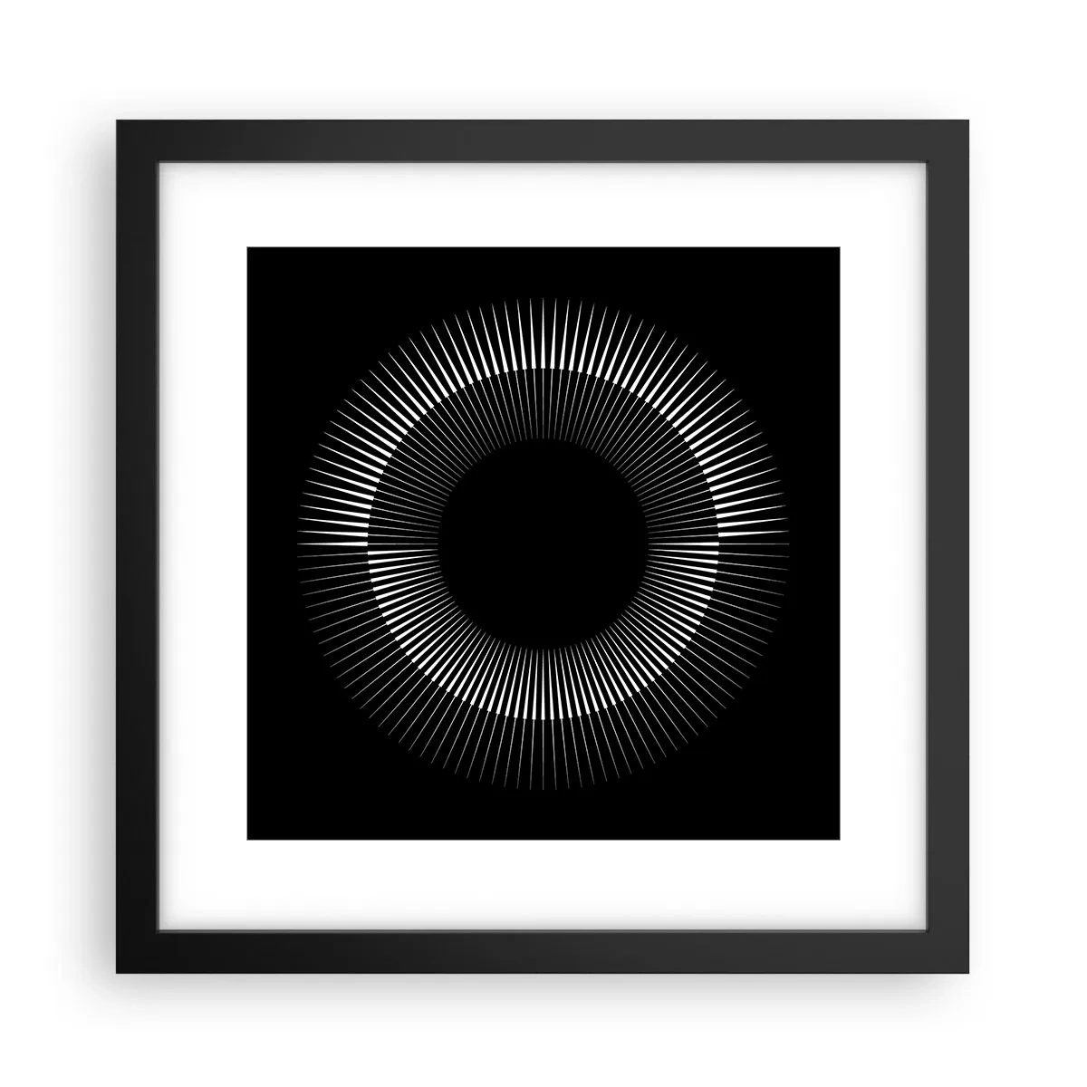 Plakat i sort ramme - Sort sol - 30x30 cm