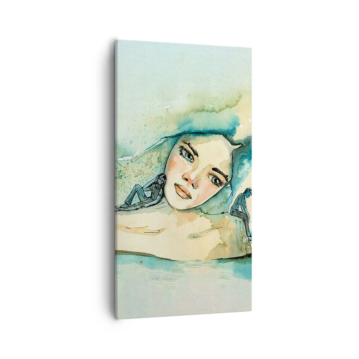 Lærredstryk - Billede på lærred - Am I blue? - 55x100 cm