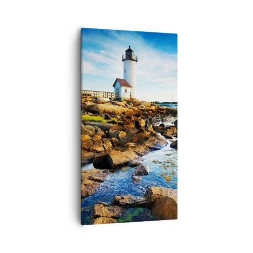 Lærredstryk - Billede på lærred - Vend tilbage med glæde, jeg ser frem til - 55x100 cm