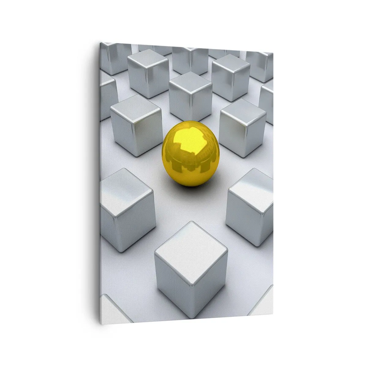 Lærredstryk - Billede på lærred - Hvorfor mig? Geometrisk sammensætning - 70x100 cm