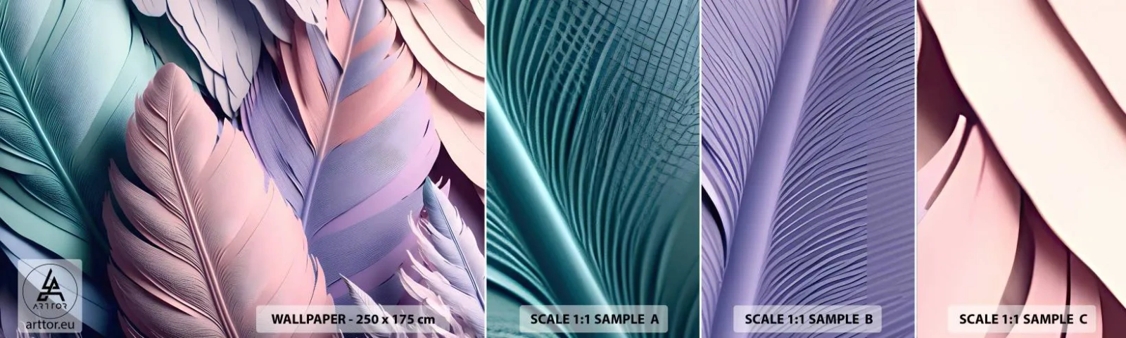 Fototapet Prøve Standard Eco - Chik fugl - Pastel, Fjer, Lethed - 100x30 cm