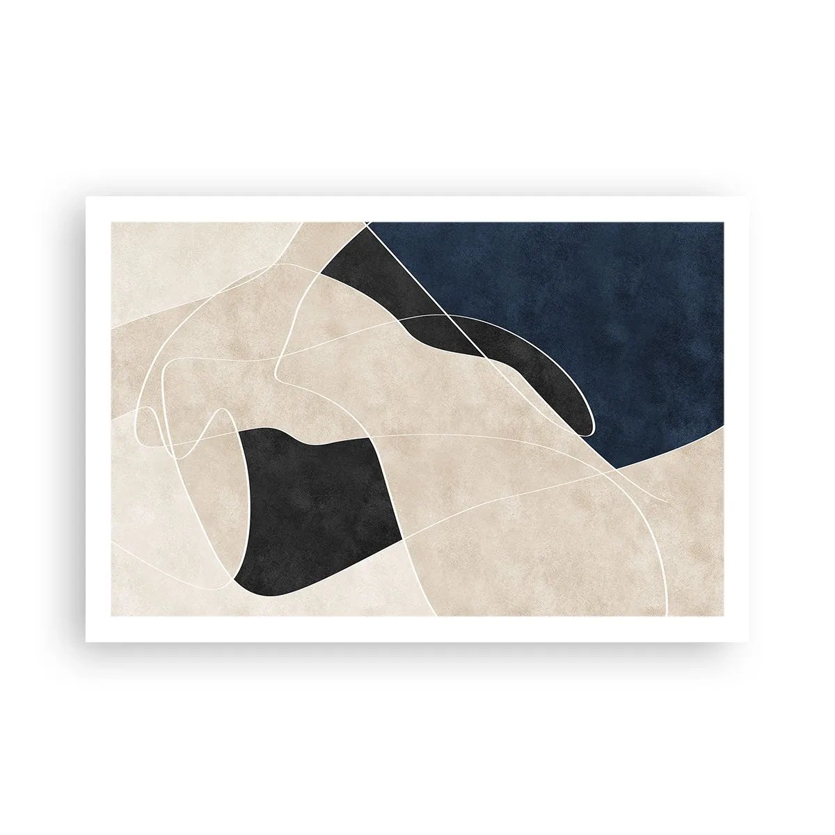 Plakat - Abstrakt komposition - kontrast af farver - 91x61 cm