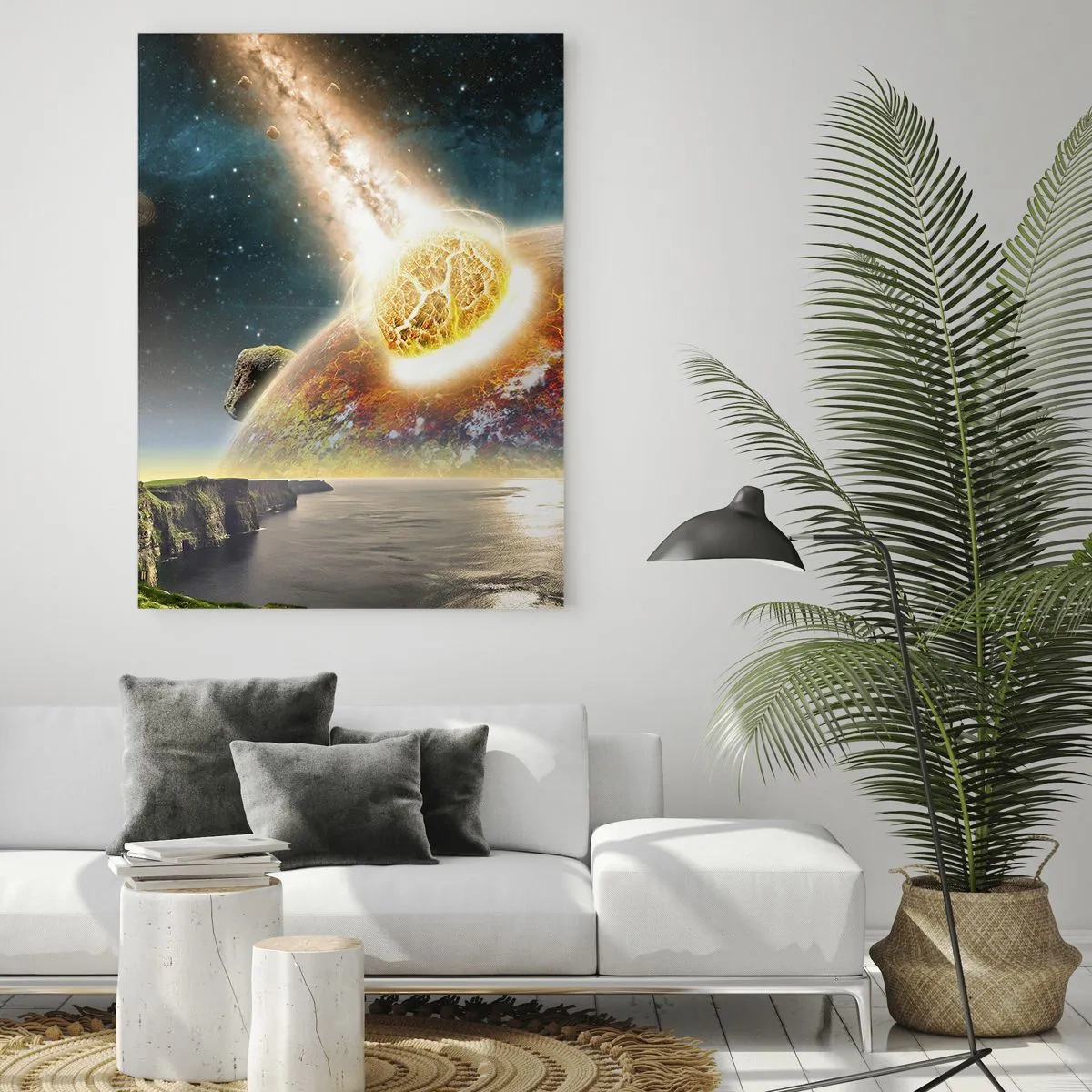 Billede på glas - Kosmisk drama - 70x100 cm