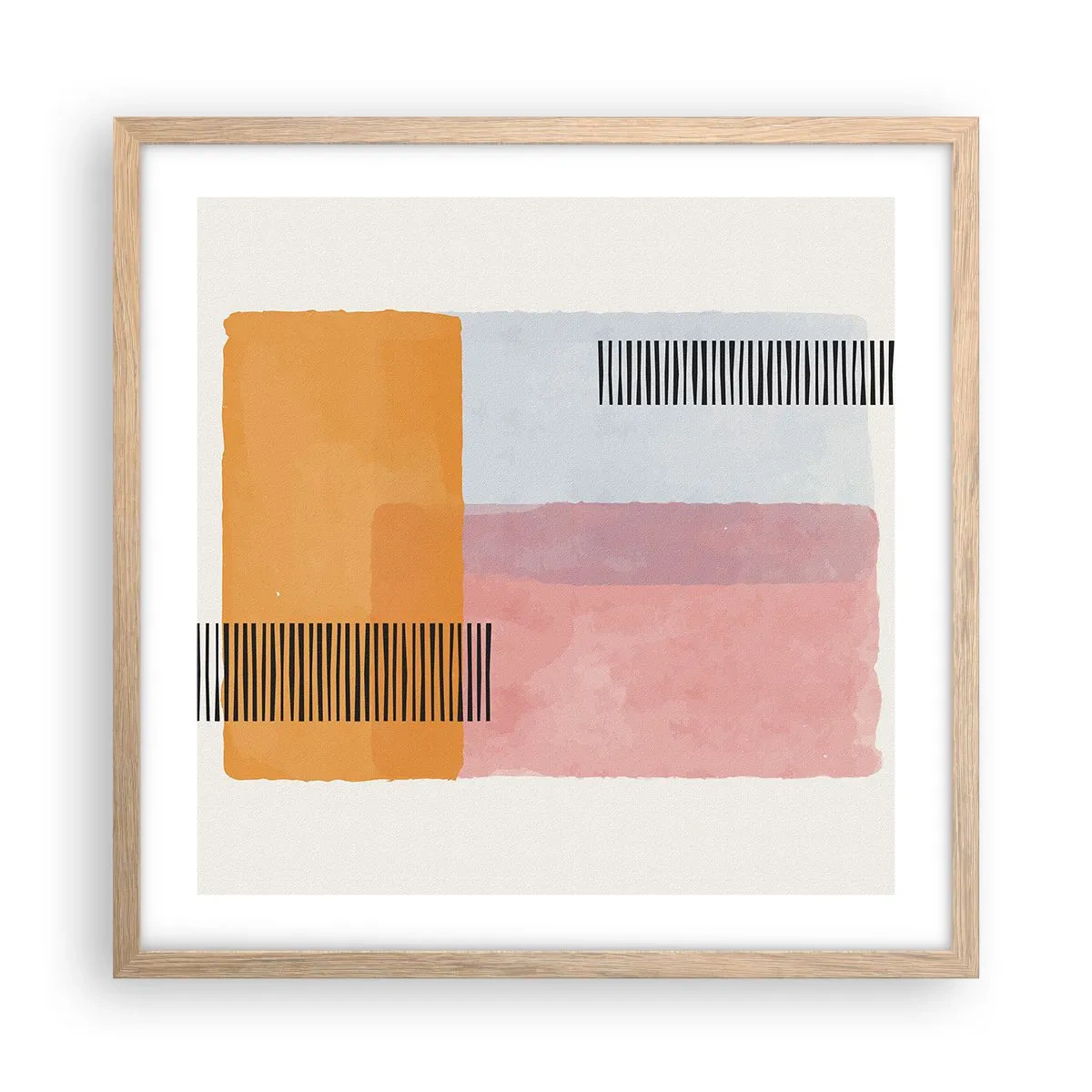 Plakat i ramme af lyst egetræ - Fra hjørne til hjørne - 50x50 cm