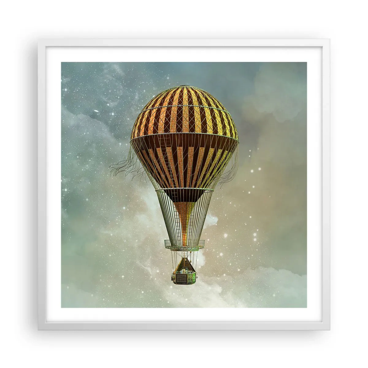 Plakat i hvid ramme - Banebrydende flyvninger - 60x60 cm