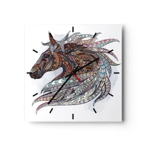 Vægur, Uret - Den keltiske krigers hest - 30x30 cm