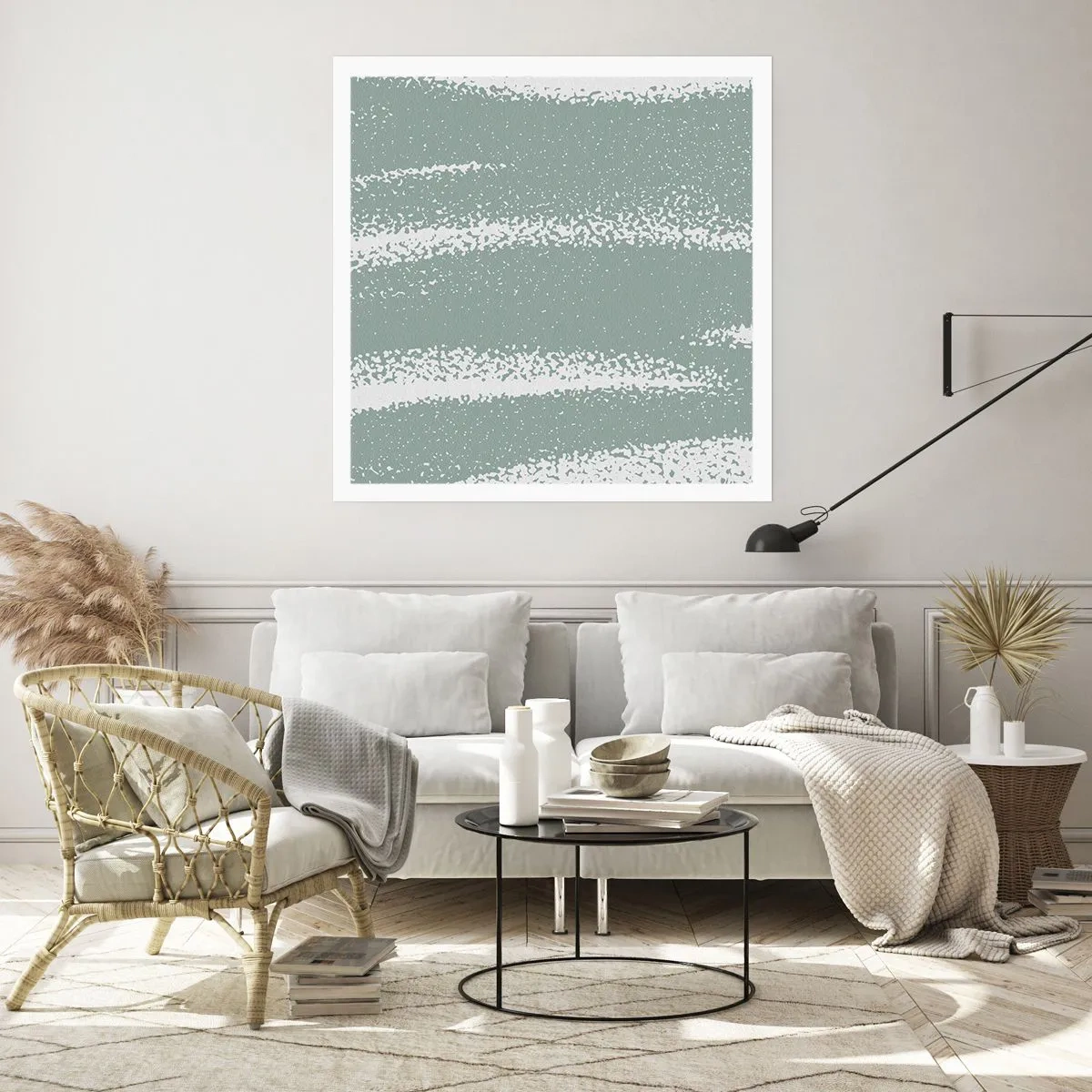 Plakat - Abstraktion i vinterstemning - 30x30 cm