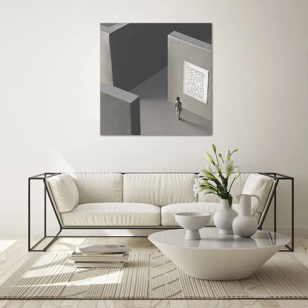 Billede på glas - Men hvor er jeg? - 70x70 cm