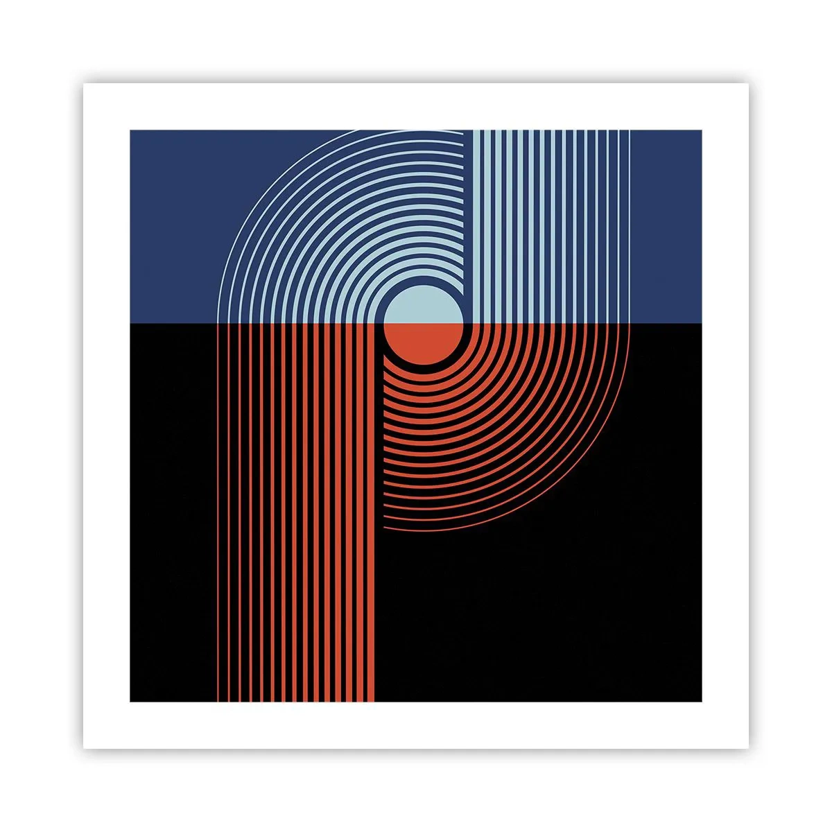 Plakat - I en geometrisk omfavnelse - 50x50 cm