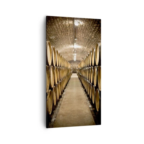 Lærredstryk - Billede på lærred - I en murstenskælder - 55x100 cm