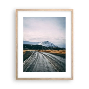 Plakat i ramme af lyst egetræ - I en islandsk atmosfære - 40x50 cm