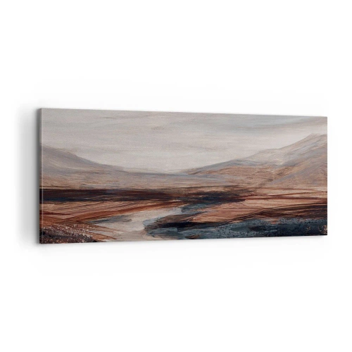 Lærredstryk - Billede på lærred -  Fredfyldt dal - 100x40 cm