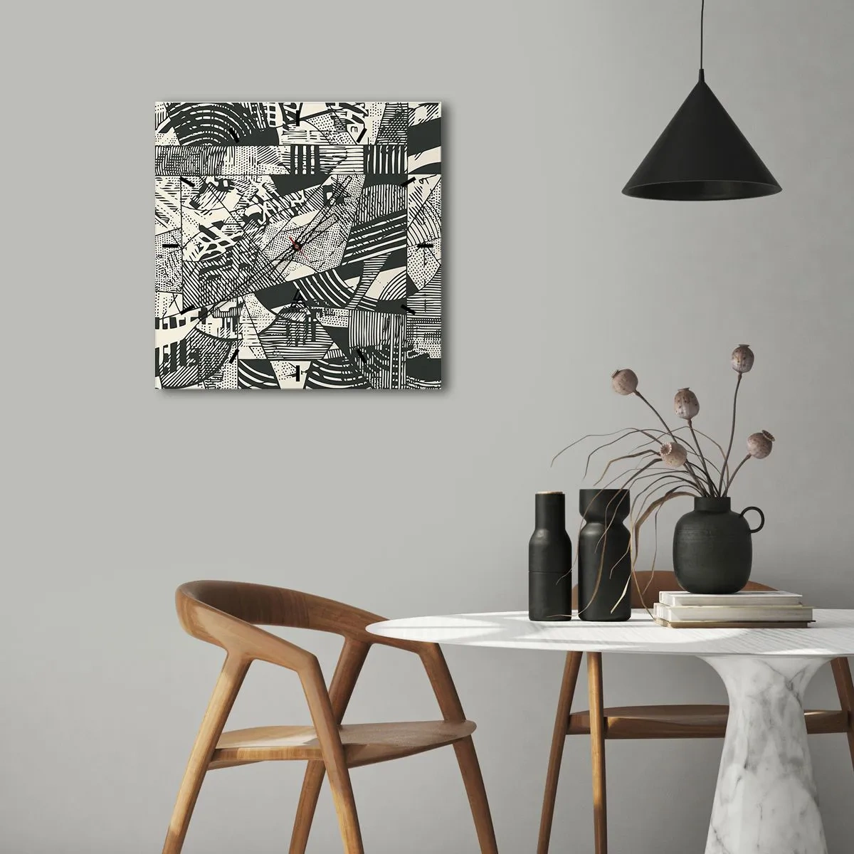 Vægur, Uret - Nutidens dynamik - 30x30 cm