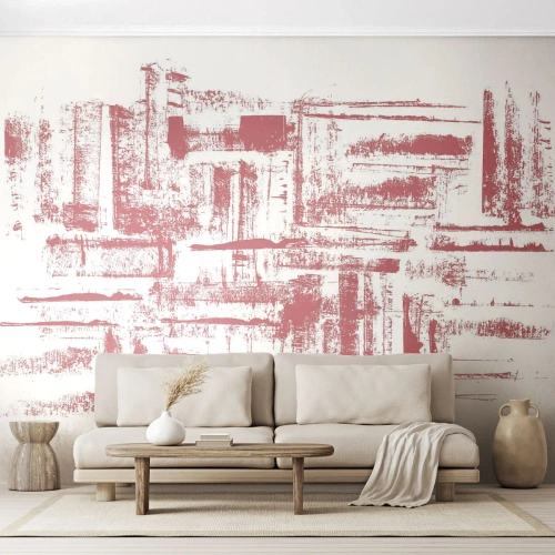 Fototapet Premium Canvas - Rød by - Abstraktion, Grafik, Maleri - 100x70 cm
