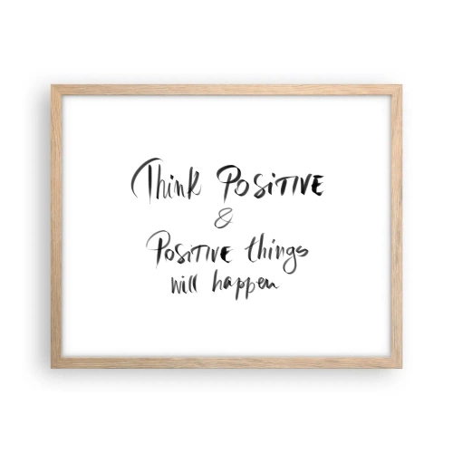 Plakat i ramme af lyst egetræ - Hvordan skal man leve? - 50x40 cm