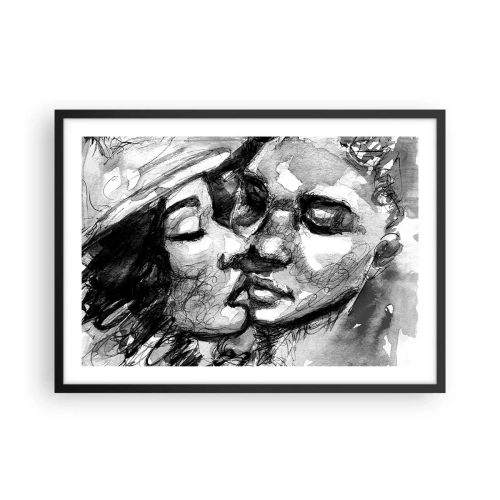 Plakat i sort ramme - Et ømt øjeblik - 70x50 cm