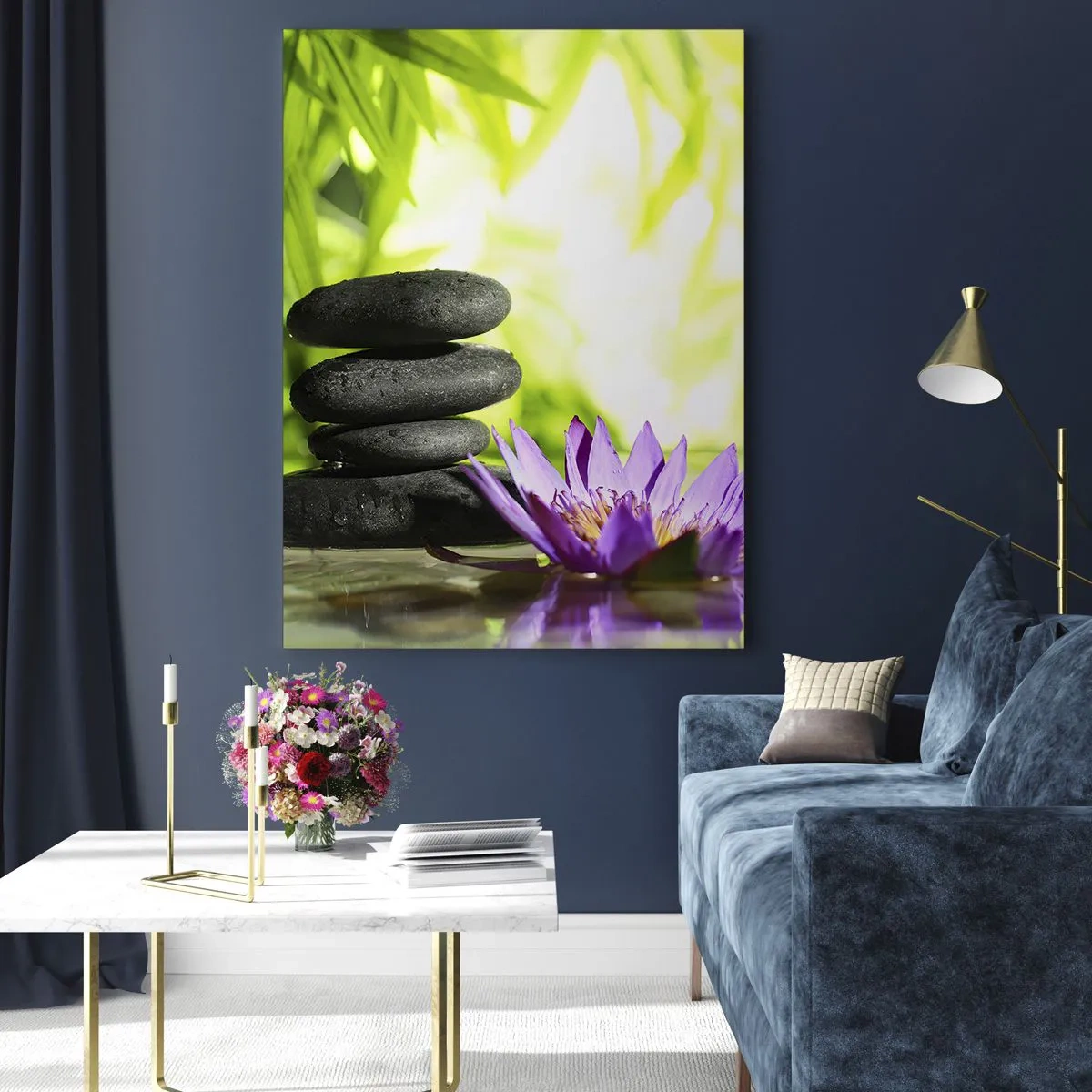 Billede på glas - I en bambushytte - 70x100 cm