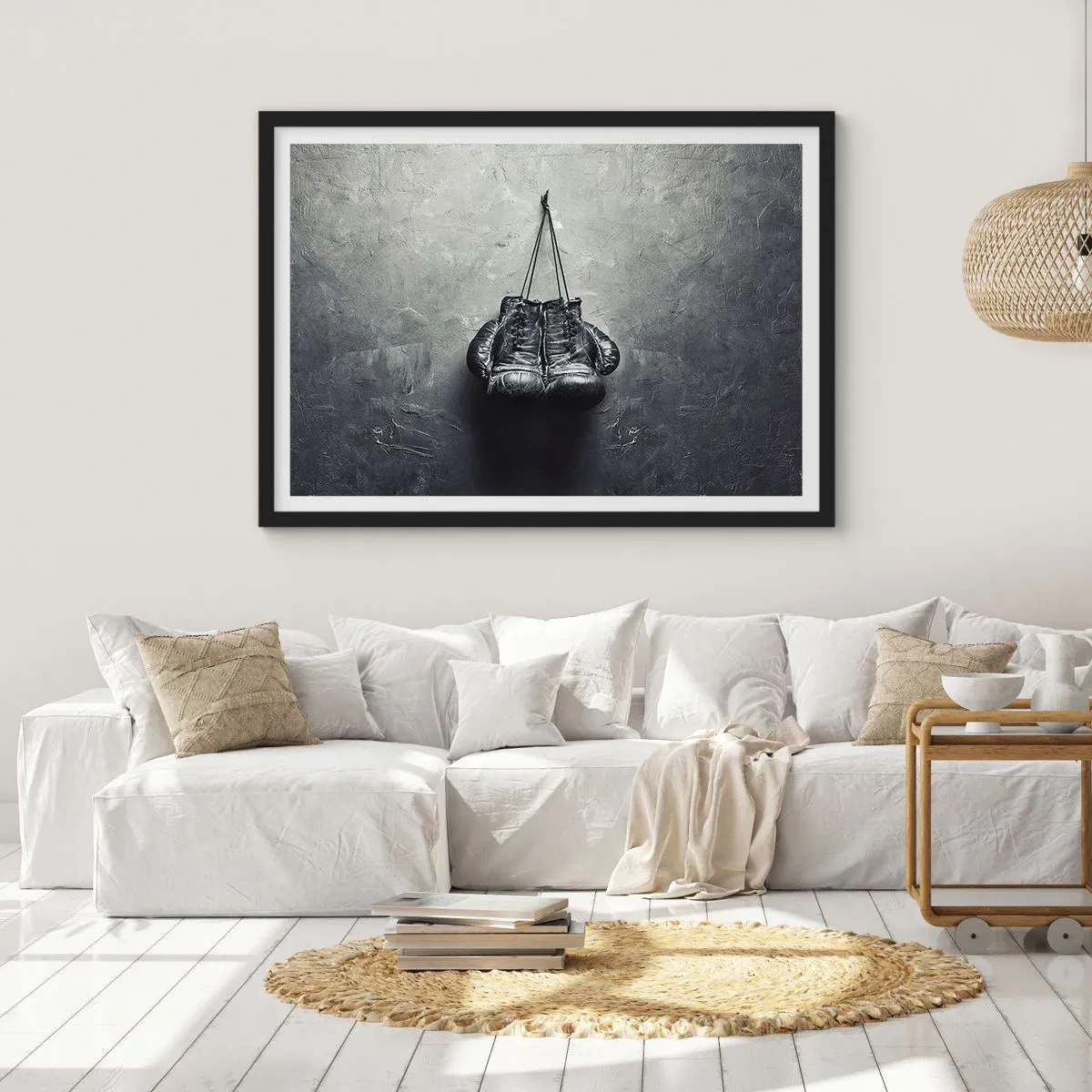 Plakat i sort ramme - En tid med kamp og en tid med fred - 91x61 cm