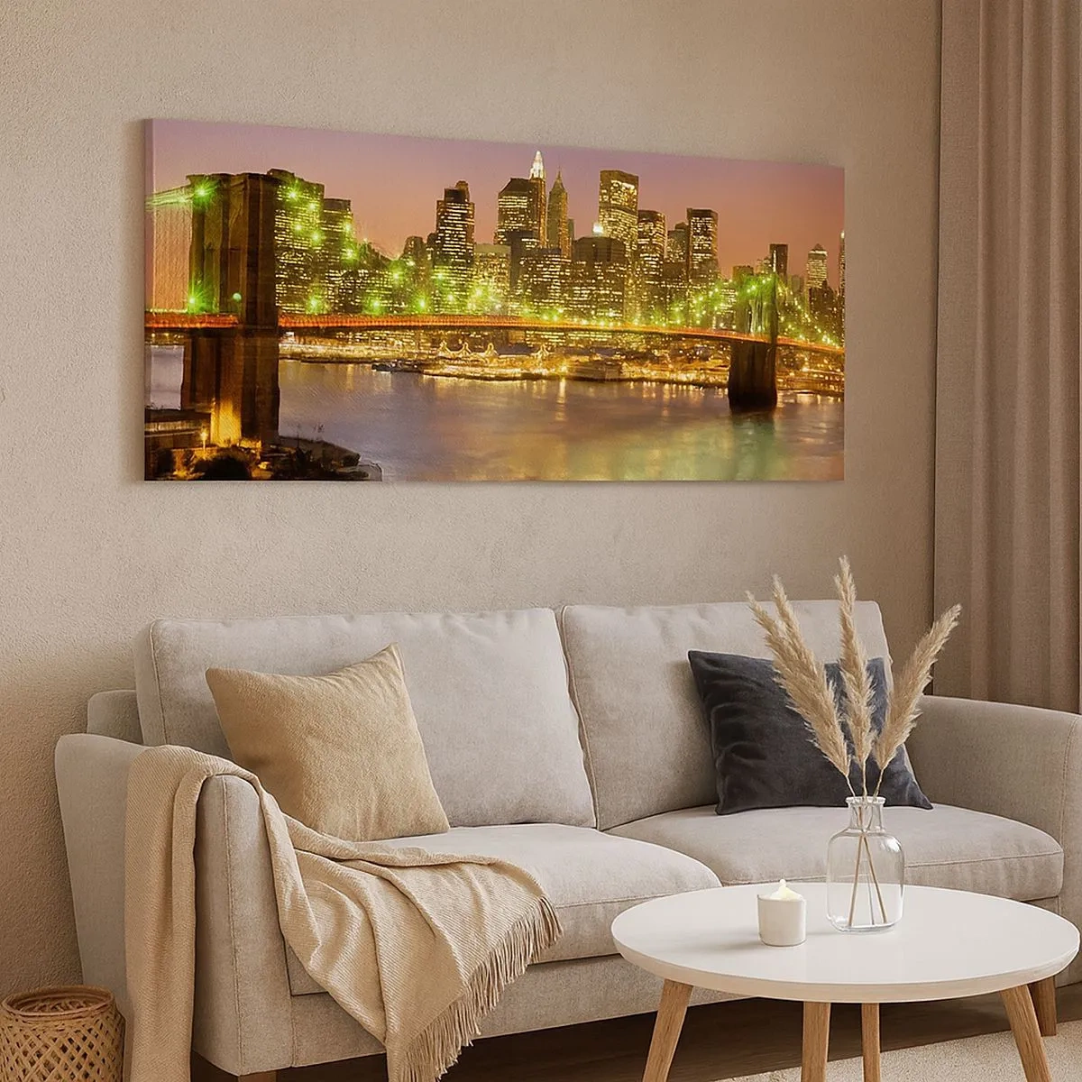 Lærredstryk - Billede på lærred - Lyset går aldrig ud her - 100x40 cm