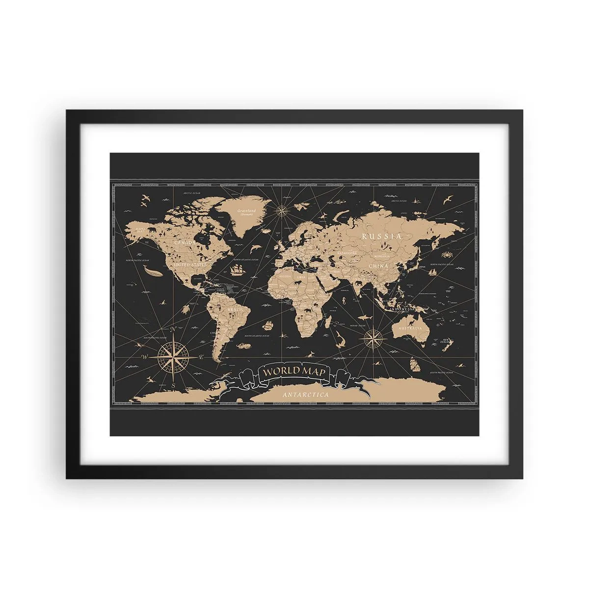Plakat i sort ramme - Grænserne for min verden - 50x40 cm