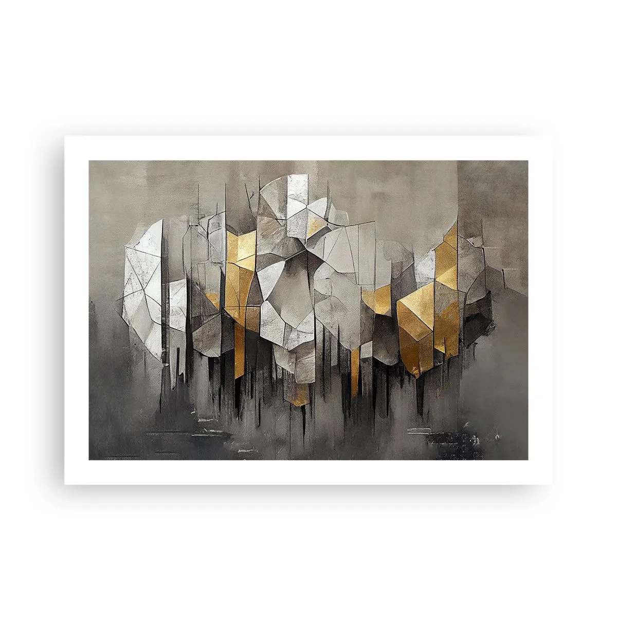 Plakat - Komposition lavet af is og lys - 70x50 cm