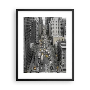 Plakat i sort ramme - Livet i New York - 40x50 cm