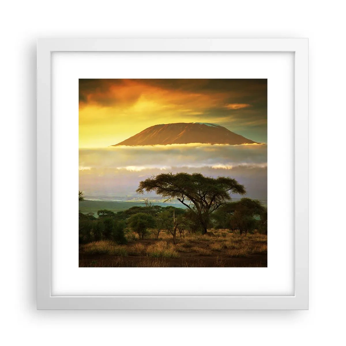 Plakat i hvid ramme - En rejsendes drøm - 30x30 cm