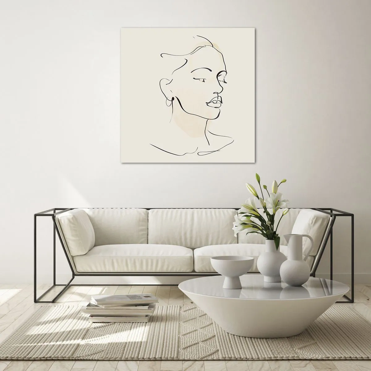 Billede på glas - En bestemt linje - 40x40 cm