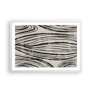 Plakat i hvid ramme - Et spild af linjer - 70x50 cm