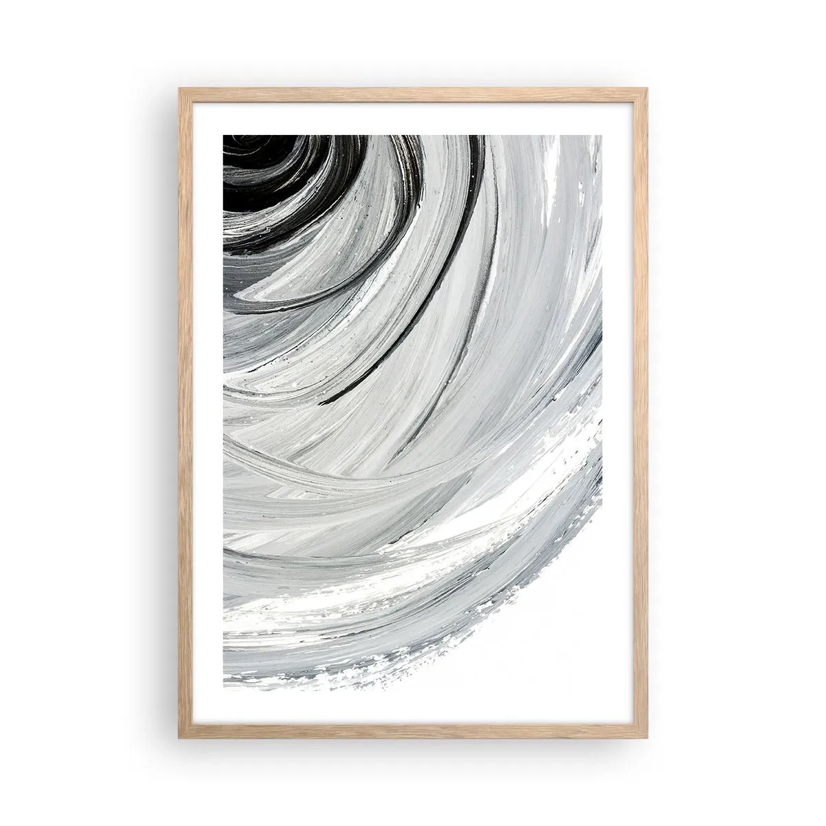 Plakat i ramme af lyst egetræ - Orbital komposition - 50x70 cm