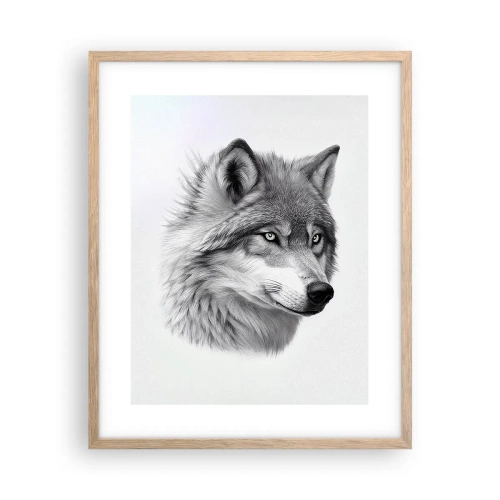 Plakat i ramme af lyst egetræ - Alpha - uden tvivl - 40x50 cm