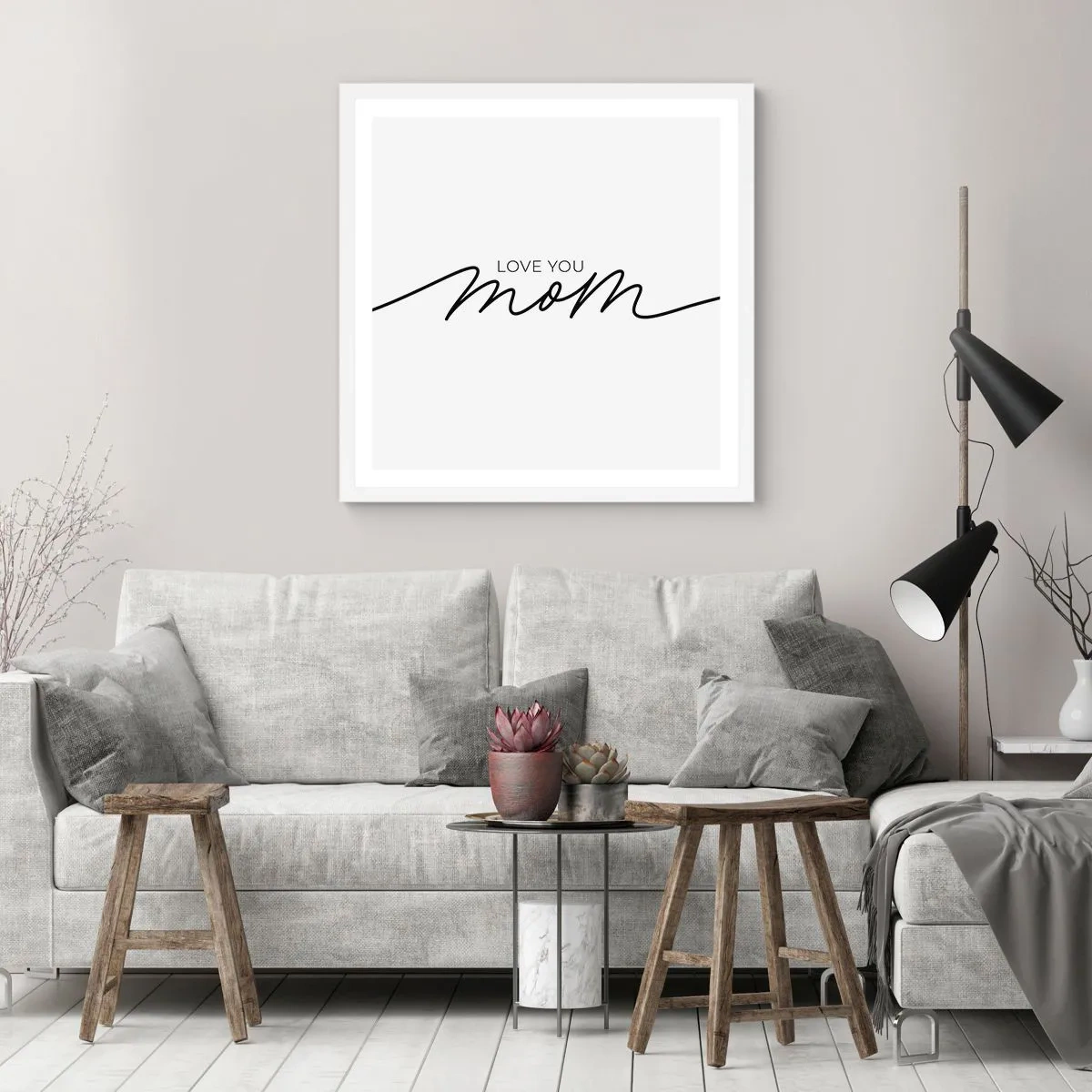 Plakat i hvid ramme - Stor følelse - 30x30 cm