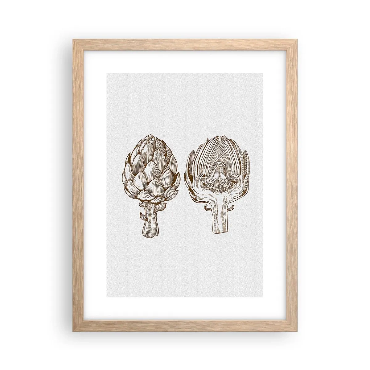 Plakat i ramme af lyst egetræ - Lektion i anatomi - 30x40 cm