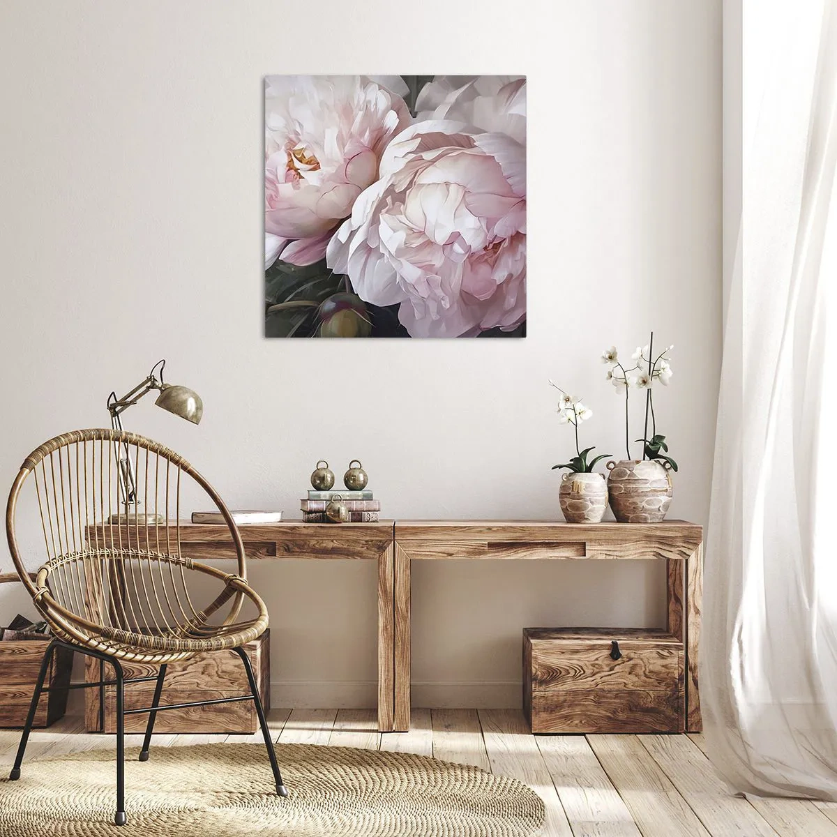Lærredstryk - Billede på lærred - Fastlåst i blomstring - 30x30 cm