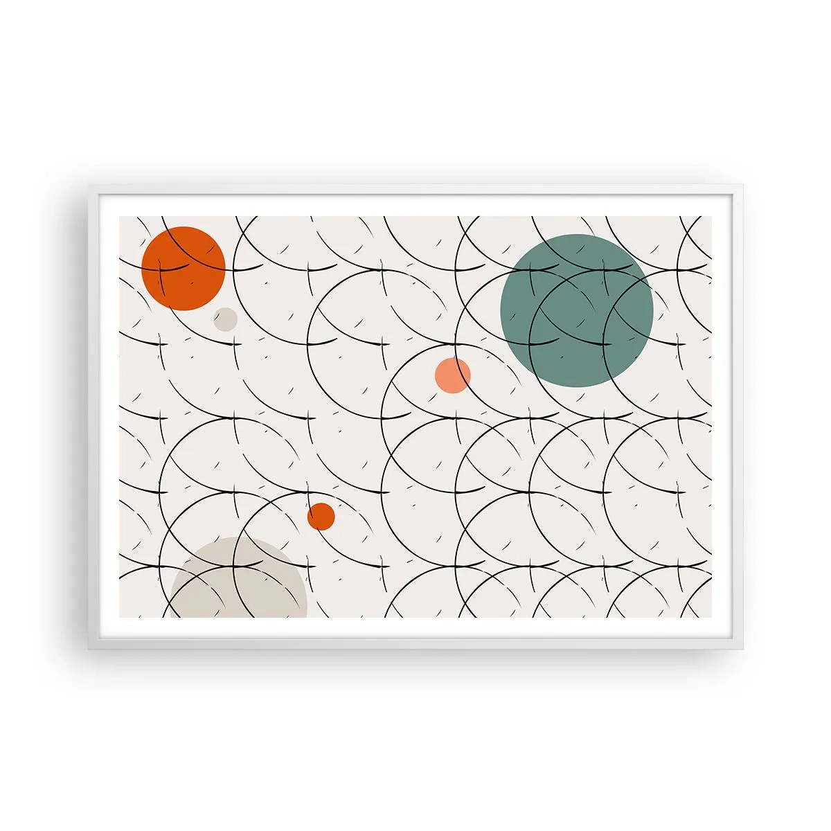 Plakat i hvid ramme - I popkunstens ånd - 100x70 cm