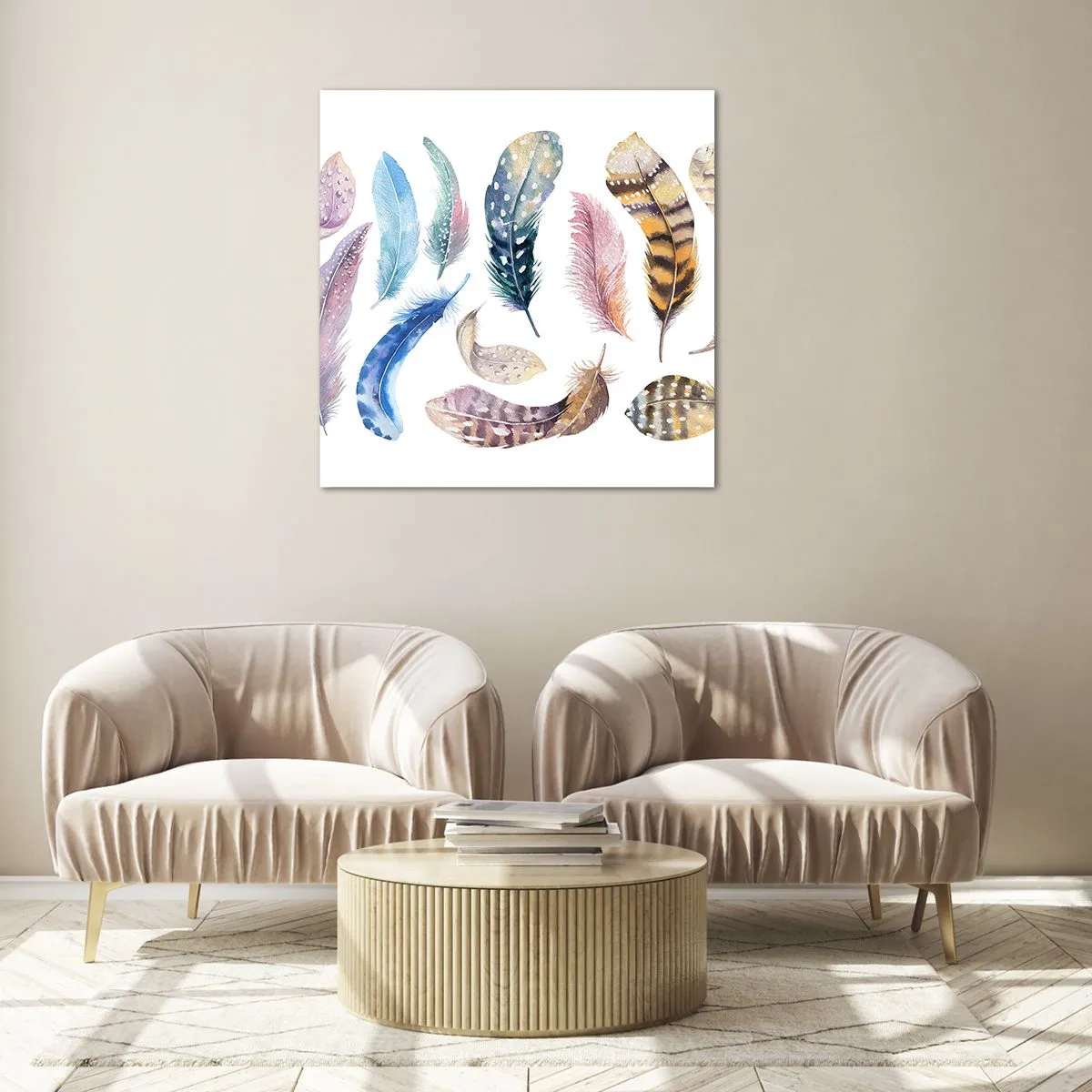 Billede på glas - Letvægts, farverig og flerfarvet - 70x70 cm