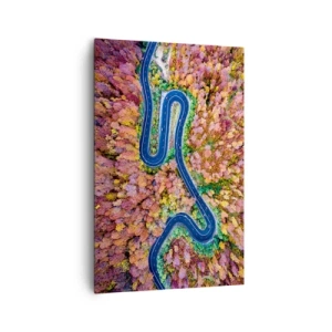 Lærredstryk - Billede på lærred - En snoet vej gennem skoven - 80x120 cm