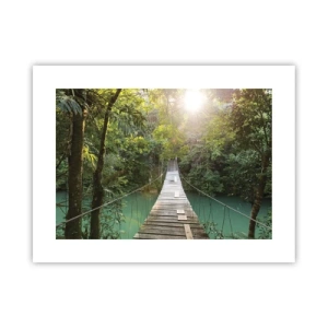 Plakat - Over det azurblå vand til den azurblå skov - 40x30 cm