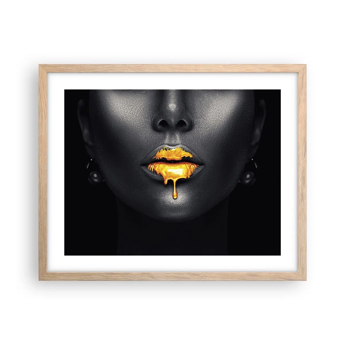 Plakat i ramme af lyst egetræ - Gyldenmund - 50x40 cm