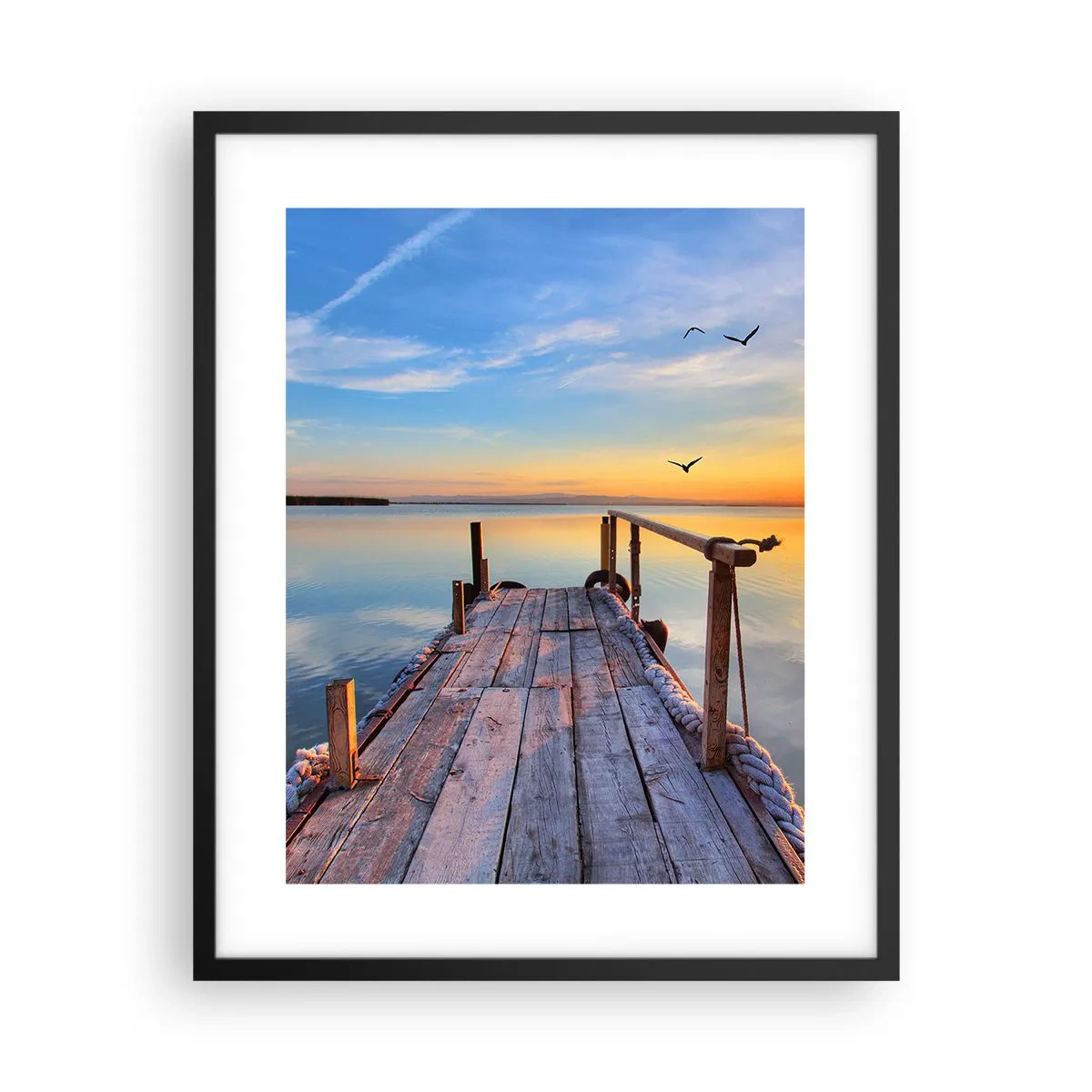 Plakat i sort ramme - Går fremad mod solen - 40x50 cm