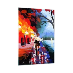 Billede på glas - Flammende efterår i parken - 50x70 cm