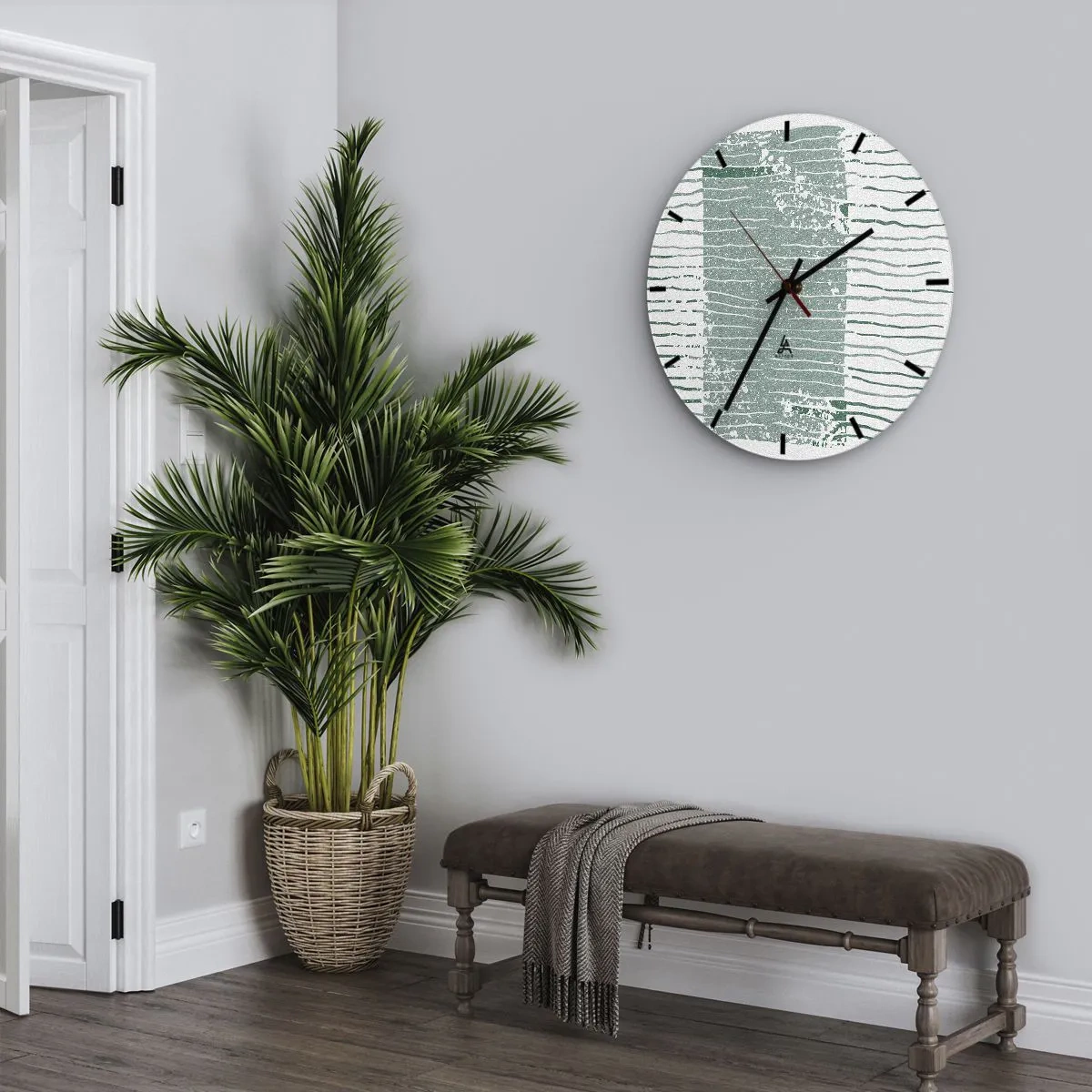 Vægur, Uret - Marin abstraktion - 40x40 cm