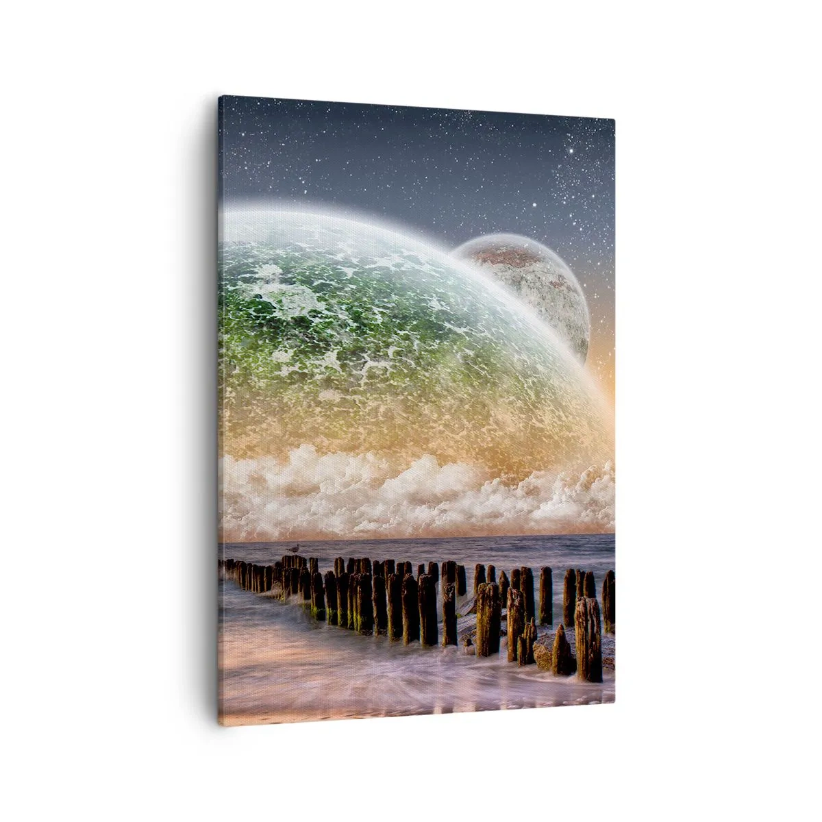 Lærredstryk - Billede på lærred - Og verden kom op af vandet - 50x70 cm