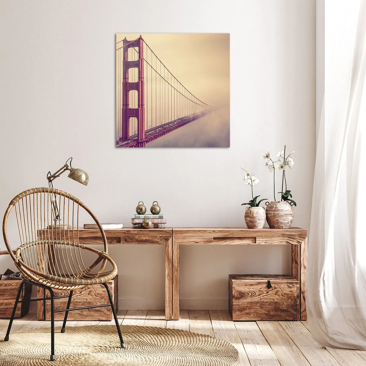 Lærredstryk - Billede på lærred - Mellem himmel og jord - 70x70 cm